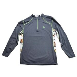 Legendary‎ Whitetails Mens Medium Gray Camo 1/4 Zip Performance Pullover Hunting